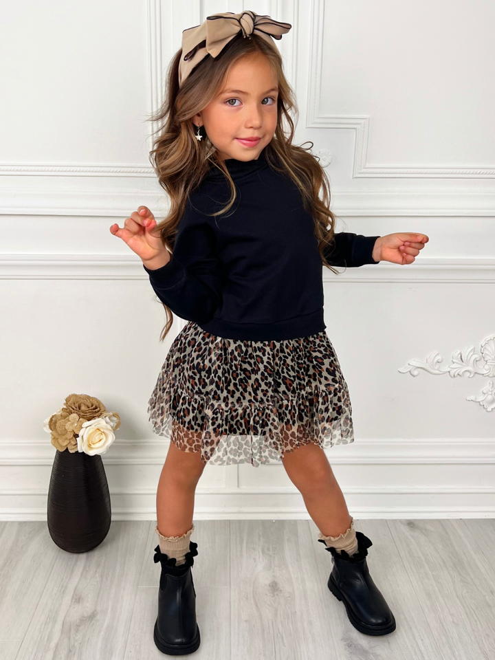 Wild & Cozy Cheetah Hooded Tutu Dress