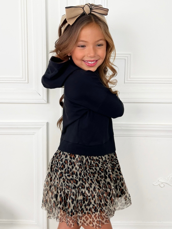 Wild & Cozy Cheetah Hooded Tutu Dress