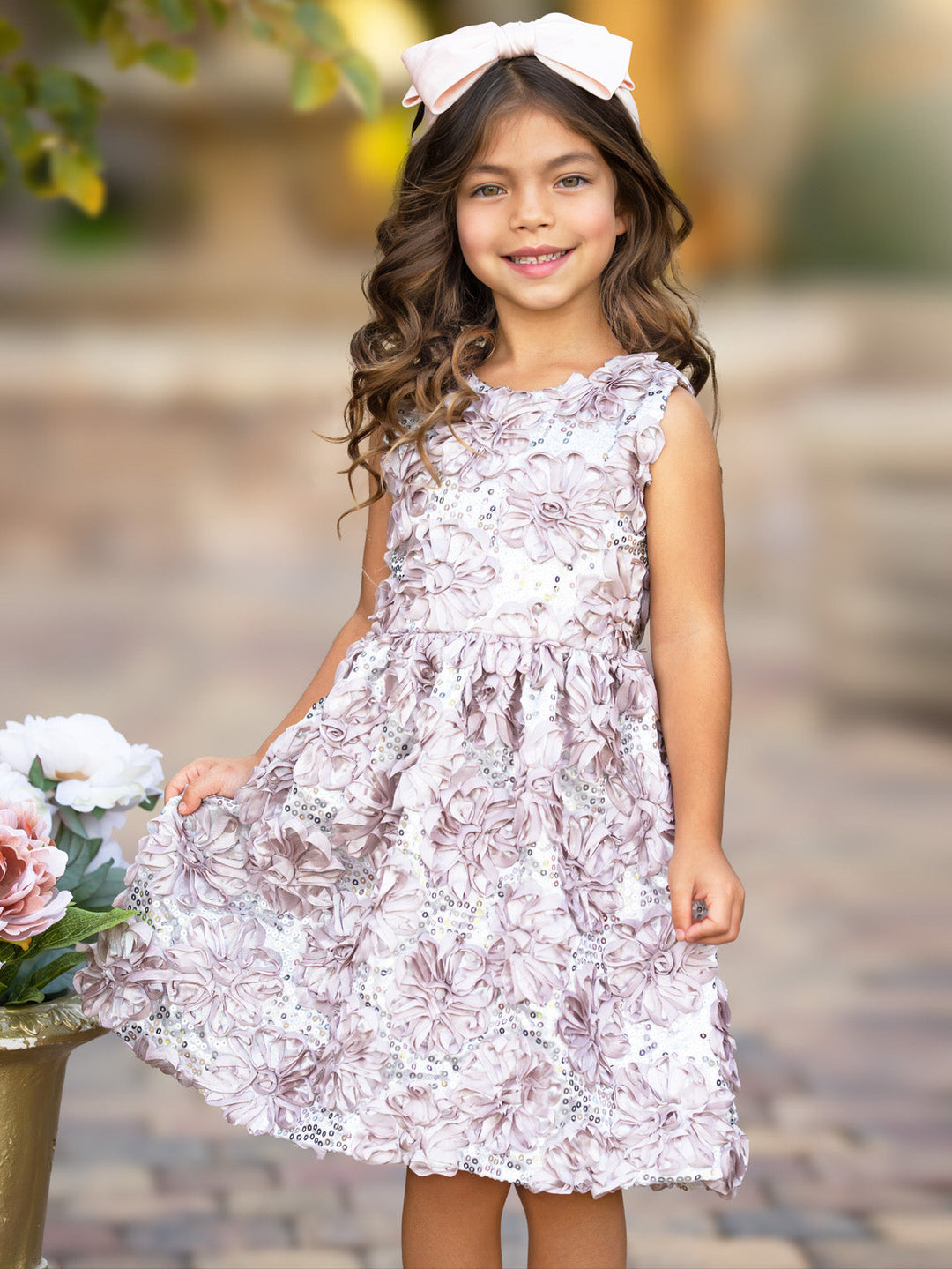 Dazzling Silver Petal Princess Tank Dress