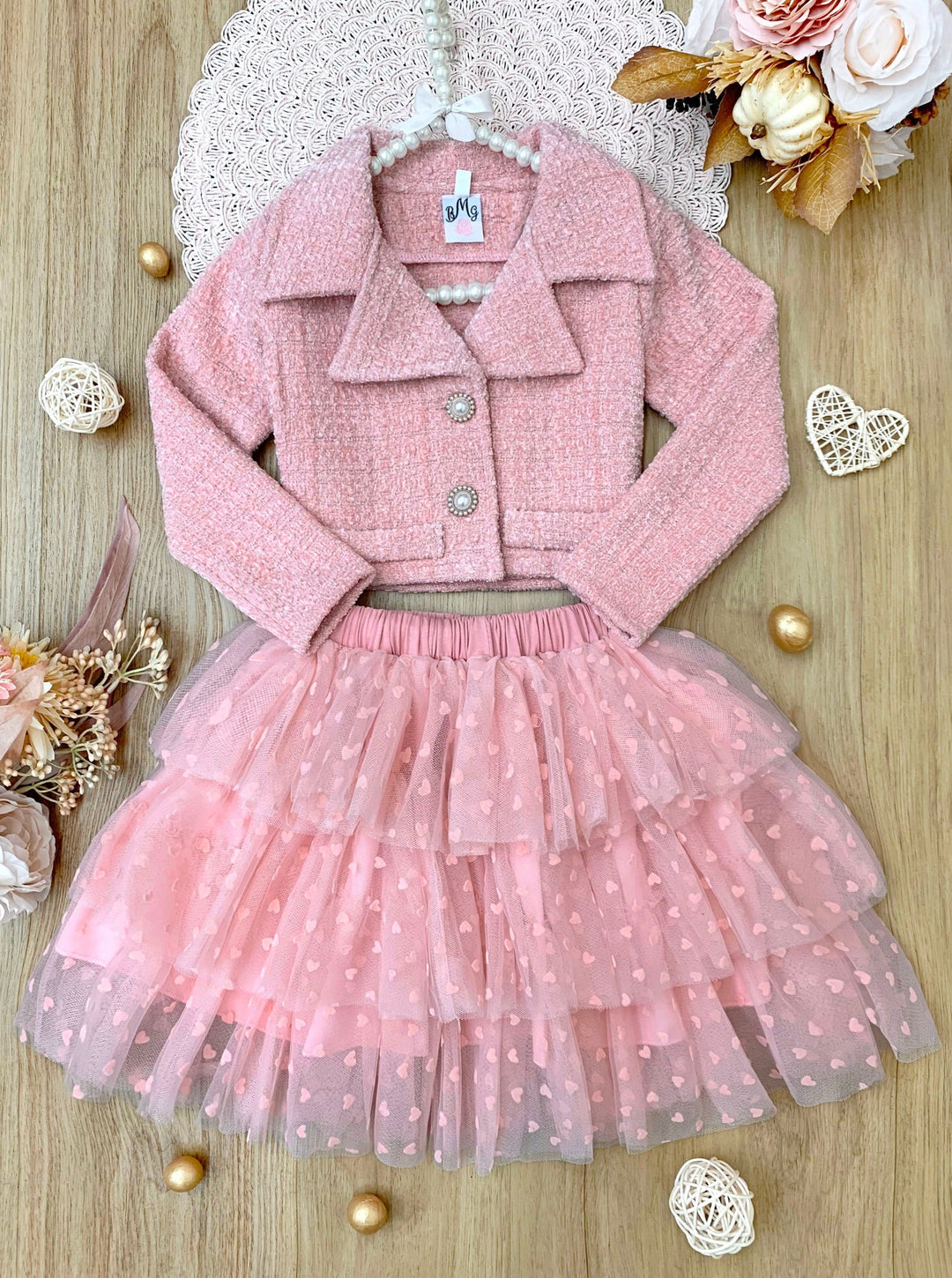 Fairy Flutter Pink Jacket & Tutu Skirt Set