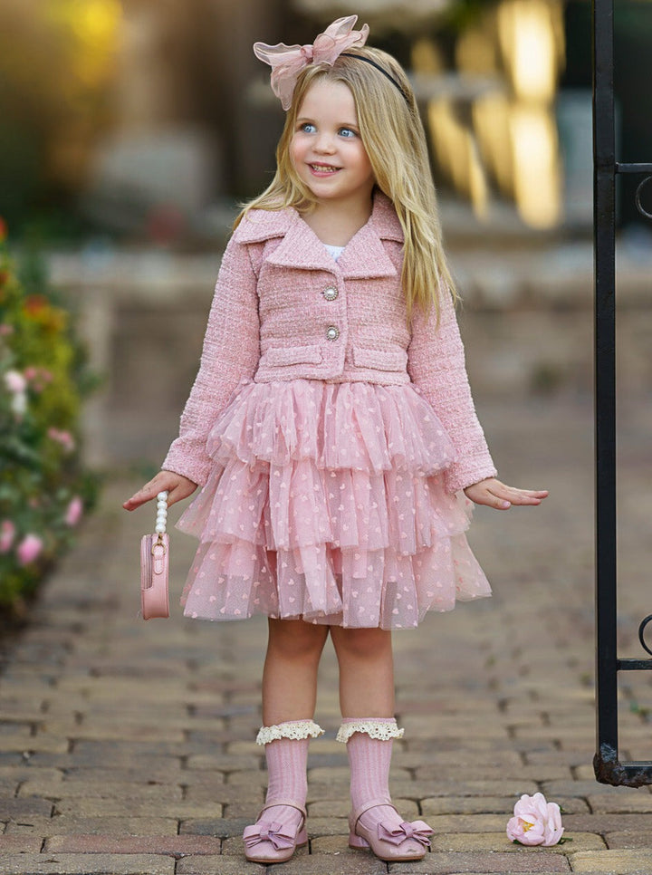 Fairy Flutter Pink Jacket & Tutu Skirt Set