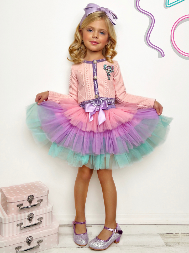 L.O.L. SURPRISE! x Mia Belle Girls Unicorn Pastel Tutu Skirt Set