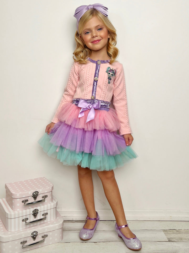 L.O.L. SURPRISE! x Mia Belle Girls Unicorn Pastel Tutu Skirt Set