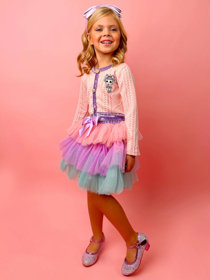 L.O.L. SURPRISE! x Mia Belle Girls Unicorn Pastel Tutu Skirt Set