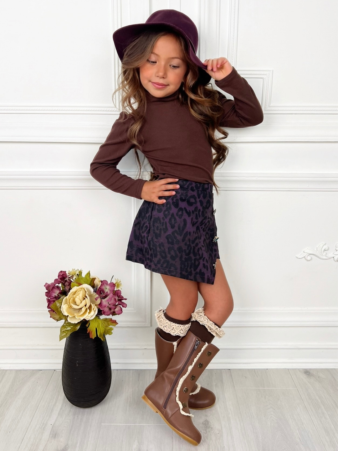 Fall Fierce Top & Leopard Skort Set