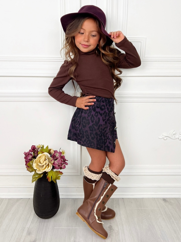 Fall Fierce Top & Leopard Skort Set