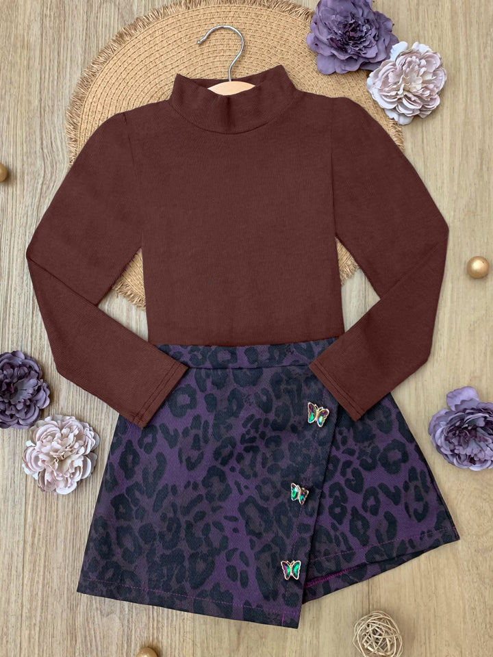 Fall Fierce Top & Leopard Skort Set