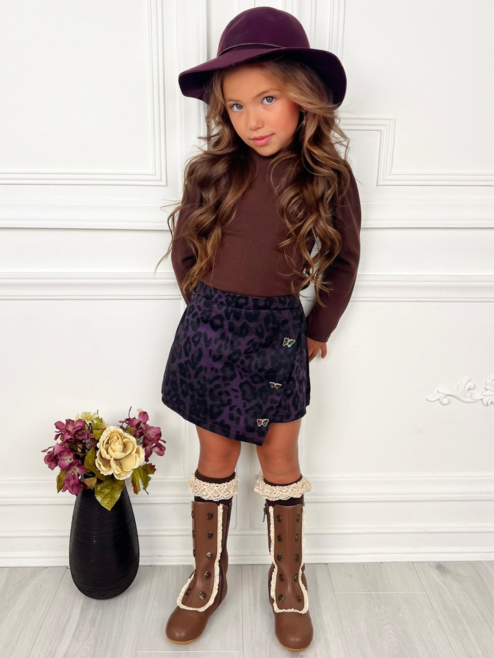 Fall Fierce Top & Leopard Skort Set