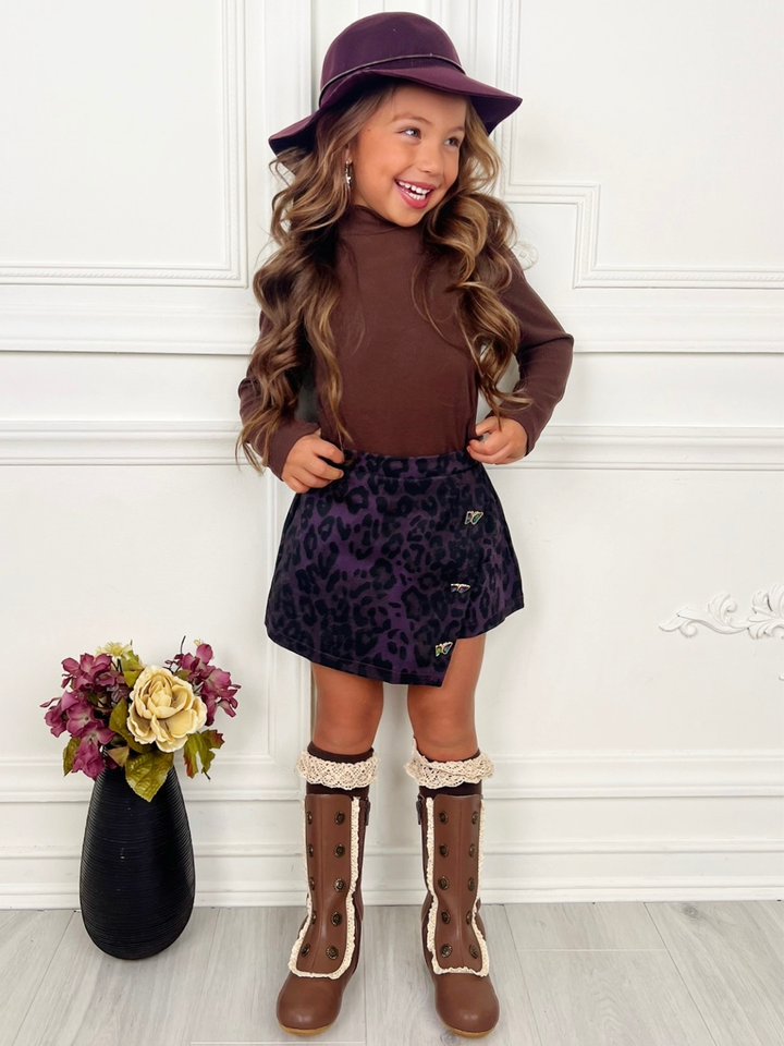 Fall Fierce Top & Leopard Skort Set