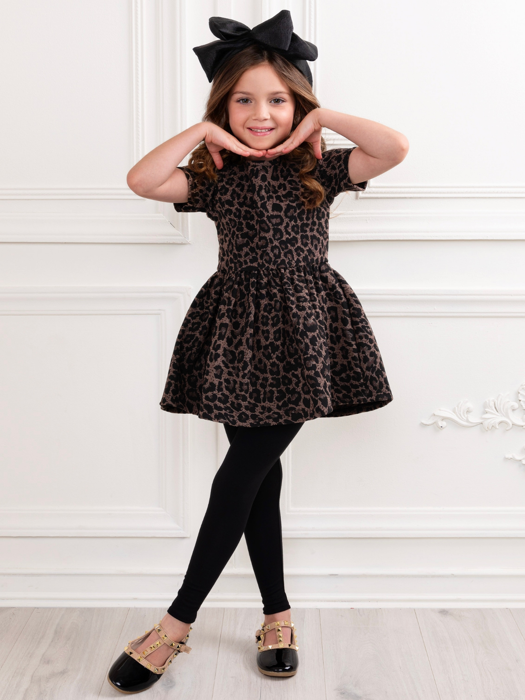 Leopard Print Tunic and Black Legging Set