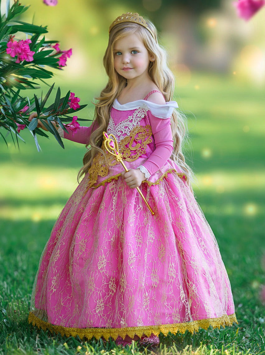 Kids Halloween Costume | Girls Sleeping Beauty Deluxe Princess Gown