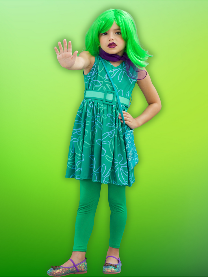 Green Disgust Mood 5-Piece Costume Dress
