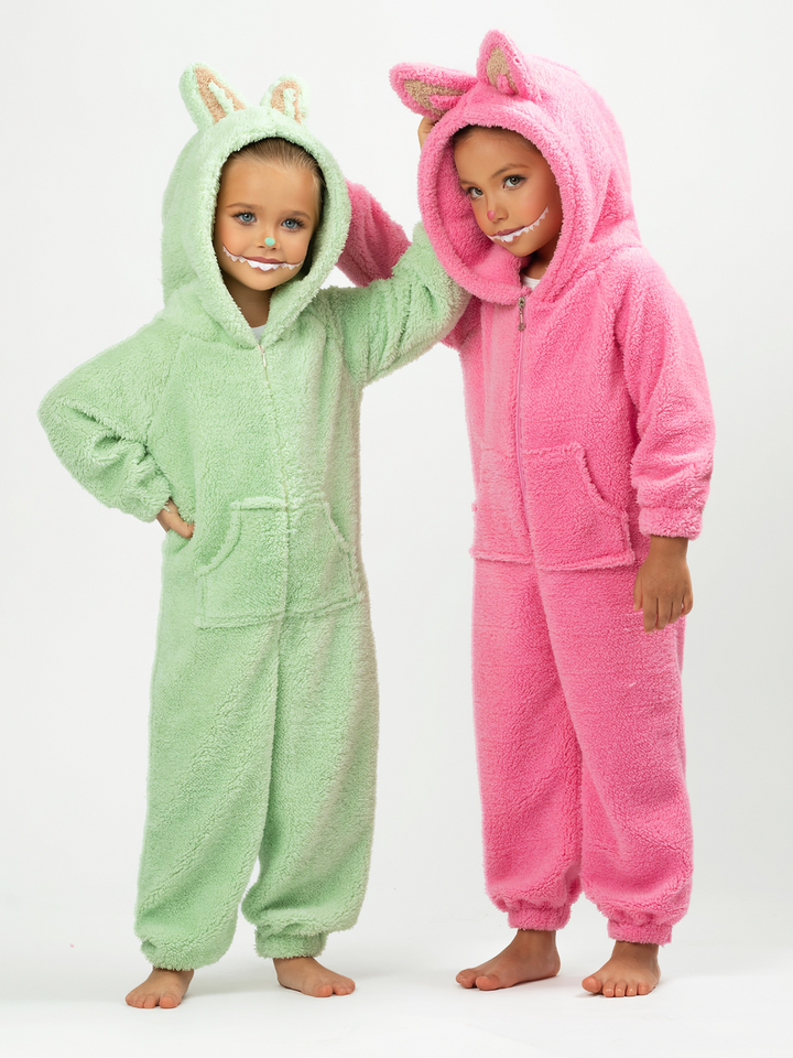 Pink Fluffy Lil Bubu Hooded Onesie Costume