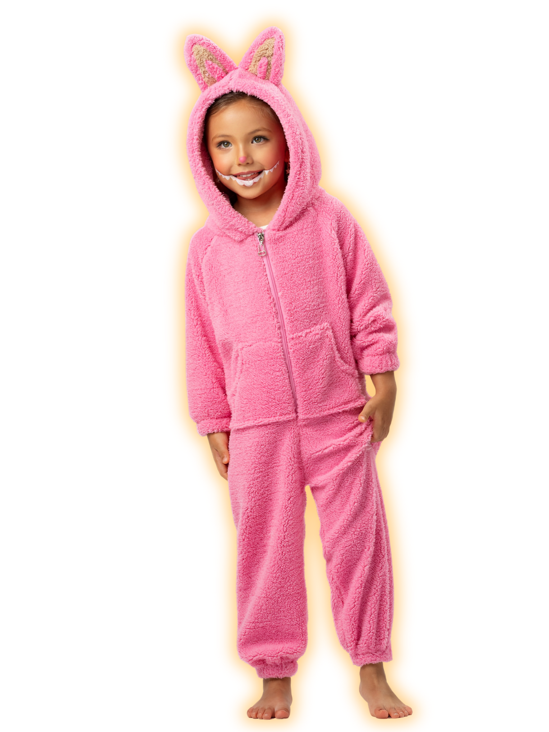 Pink Fluffy Lil Bubu Hooded Onesie Costume