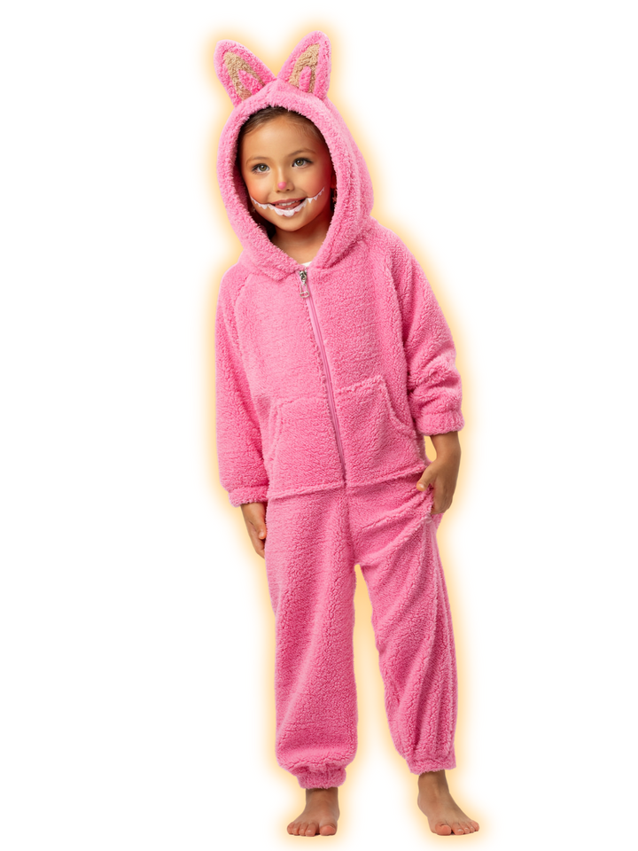 Pink Fluffy Lil Bubu Hooded Onesie Costume