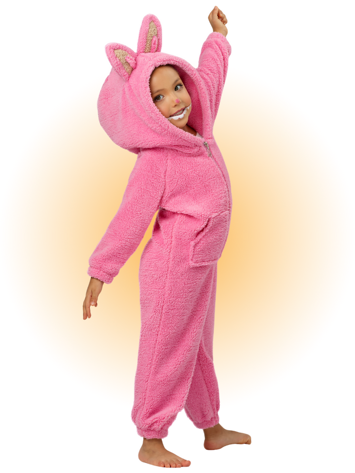 Pink Fluffy Lil Bubu Hooded Onesie Costume