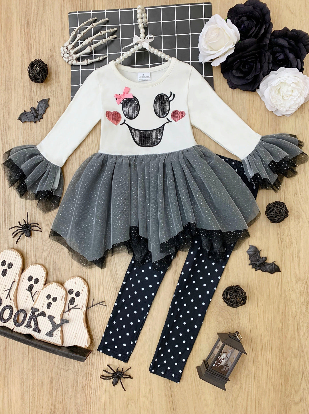 Girls Halloween Apparel Tutu Tunic & Legging Set - Mia Belle Girls