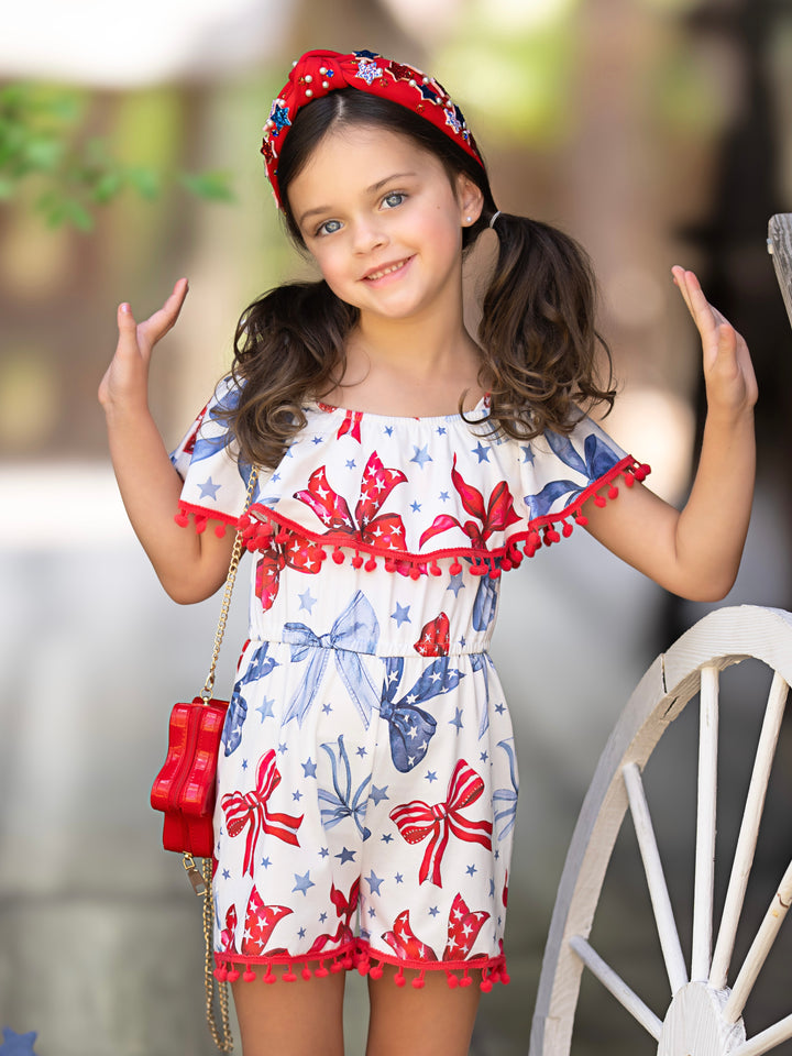 Star-Spangled Bow-Tastic Pom-Pom Romper