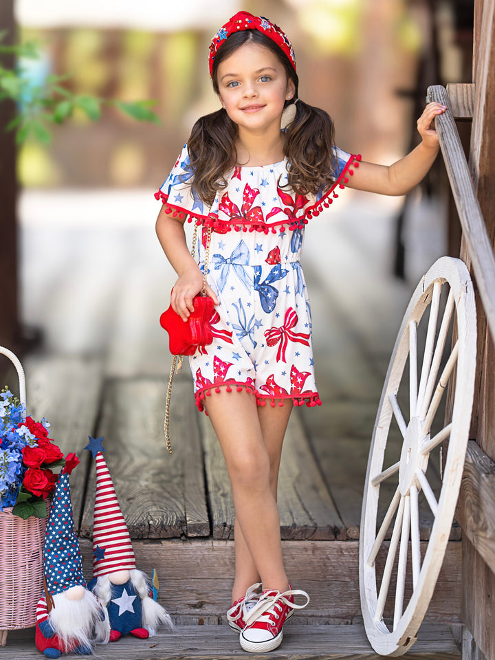 Star-Spangled Bow-Tastic Pom-Pom Romper