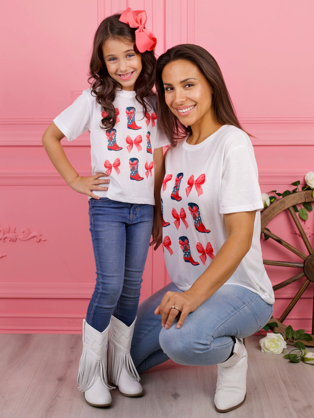 Mommy and Me Boots & Bows Cowgirl Graphic Top