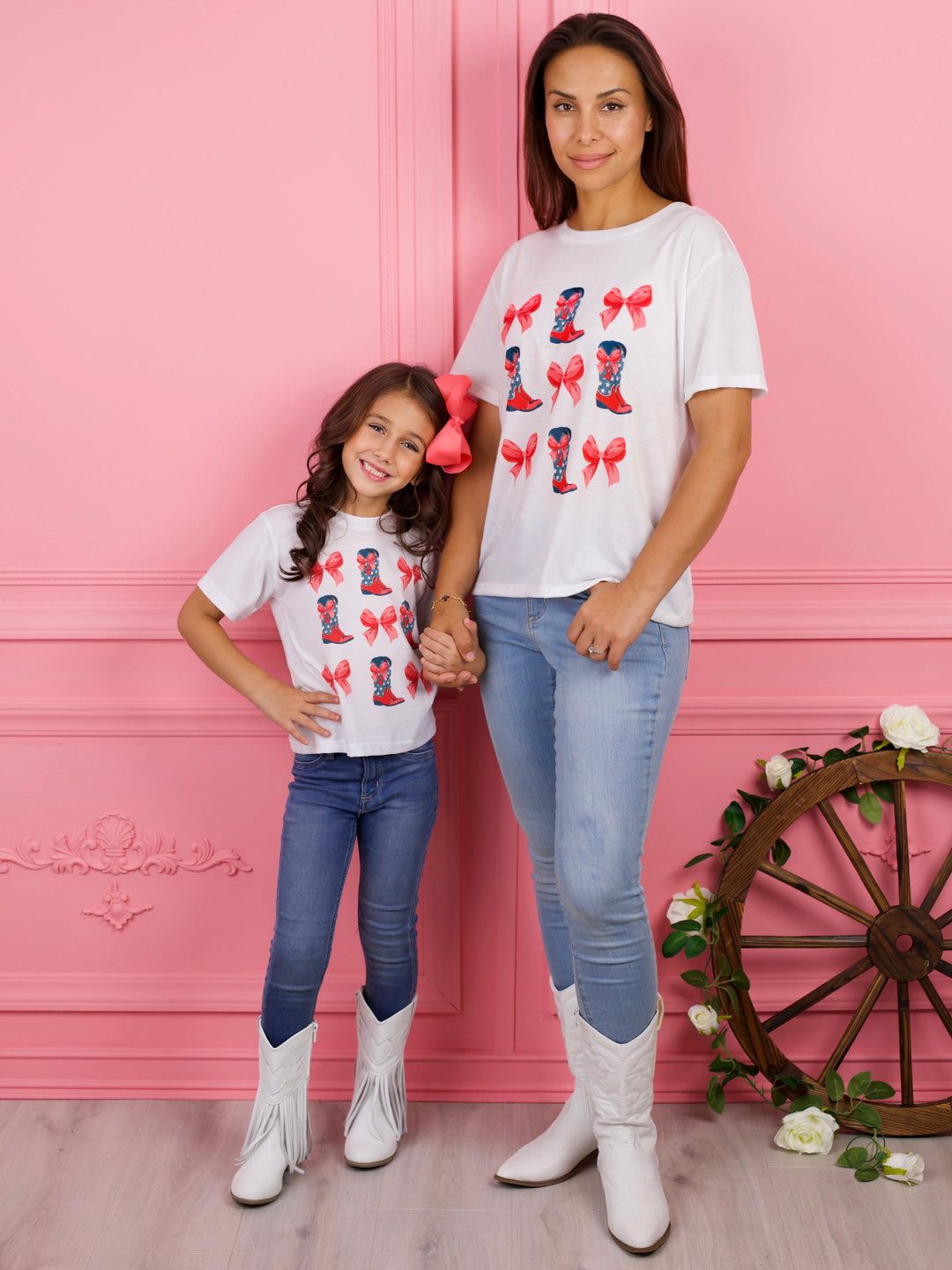 Mommy and Me Boots & Bows Cowgirl Graphic Top