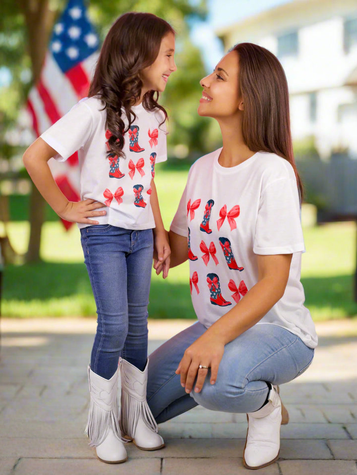 Mommy and Me Boots & Bows Cowgirl Graphic Top