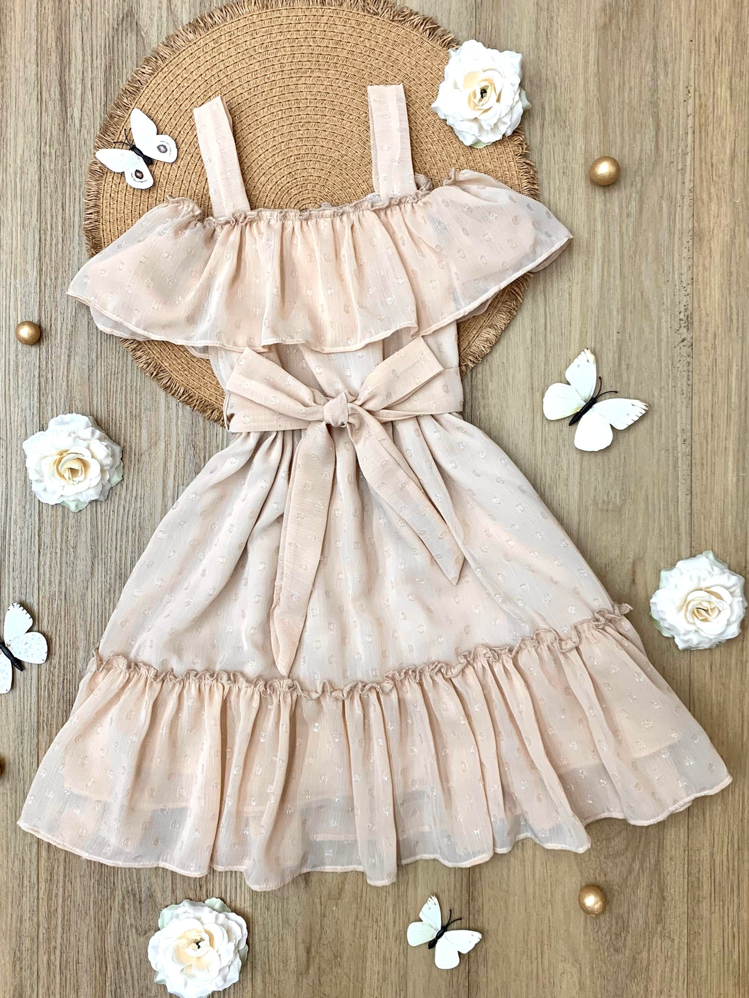Golden Sands Ruffle Shoulder Sundress