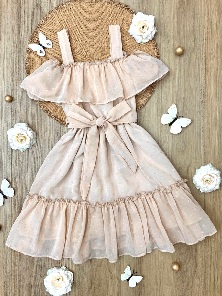 Golden Sands Ruffle Shoulder Sundress