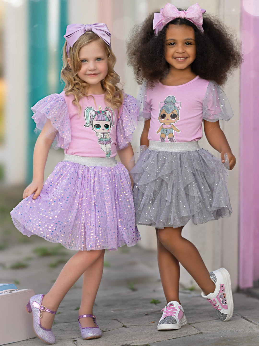 L.O.L. SURPRISE! x Mia Belle Girls Unicorn Shimmer Tulle Skirt Set