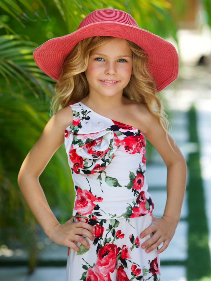 Rose Garden One Shoulder Top and Palazzo Pants Set