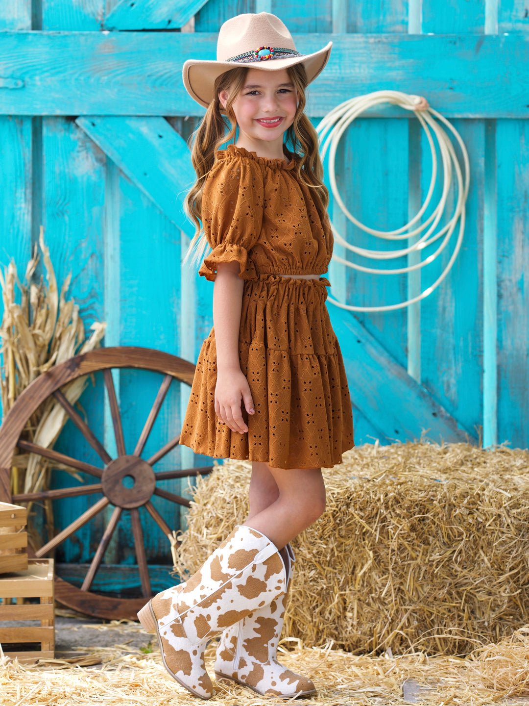 Boho Charm Smocked Top and Skirt Set
