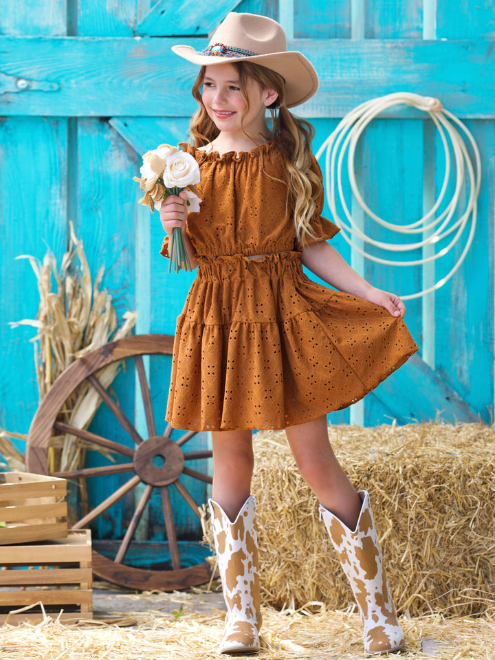 Boho Charm Smocked Top and Skirt Set