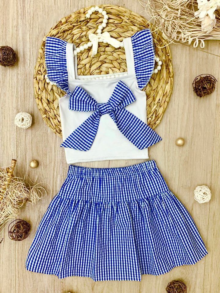 Country Chic Gingham Bow Skirt Set