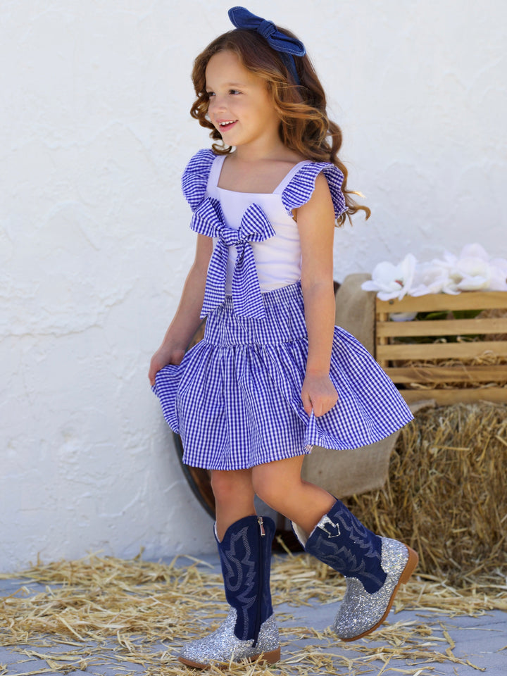 Country Chic Gingham Bow Skirt Set