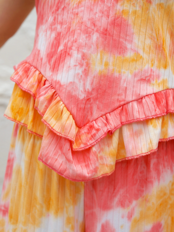 Sway My Way Sunset Swirl Ruffle Pants Set