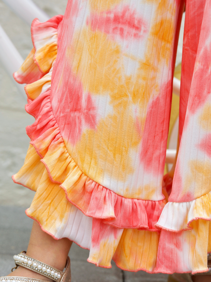 Sway My Way Sunset Swirl Ruffle Pants Set