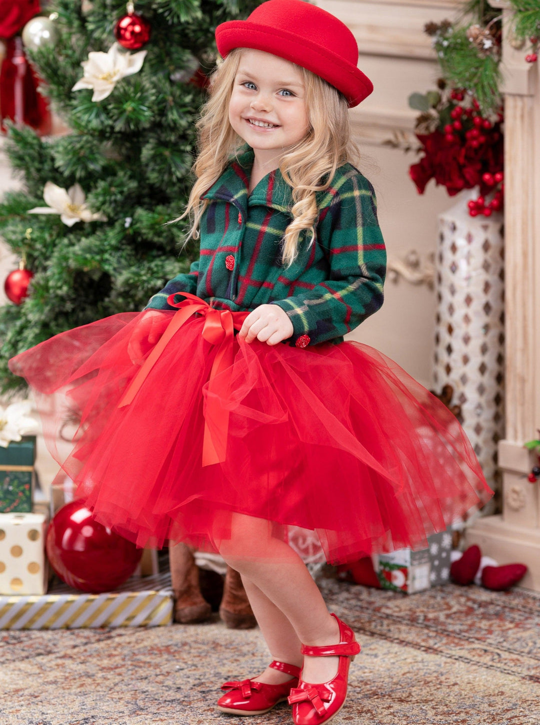 Cute Winter Dressy Outfits | Little Girls Plaid Blazer Tutu Dress