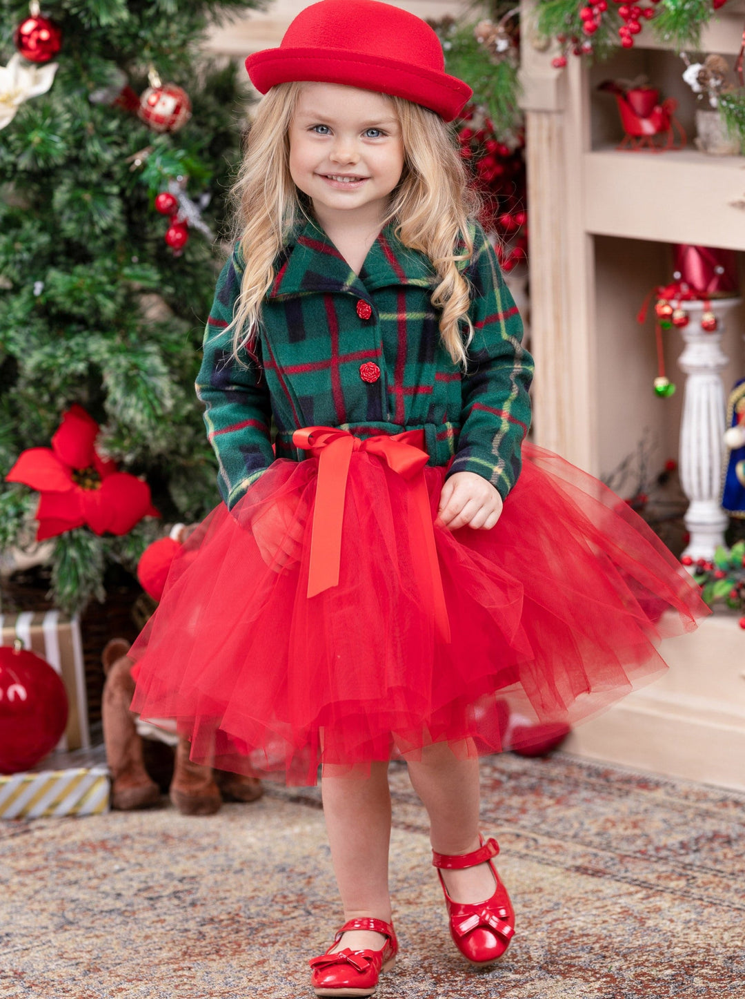 Cute Winter Dressy Outfits | Little Girls Plaid Blazer Tutu Dress