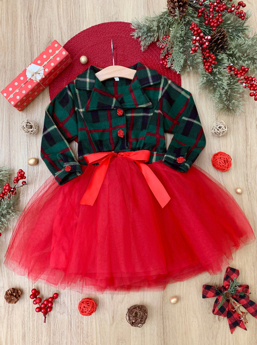 Under The Mistletoe Blazer Tutu Dress - Mia Belle Girls