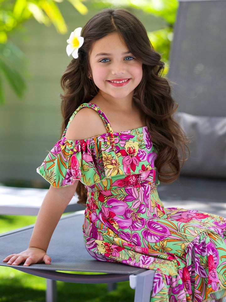 Tropical Florals Casual Hi-Lo Dress
