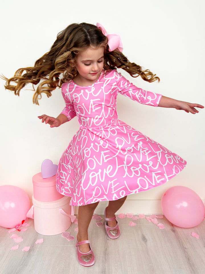Love Letters Twirly Long Sleeve Skater Dress