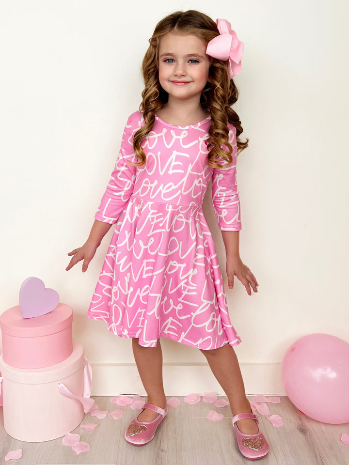 Love Letters Twirly Long Sleeve Skater Dress