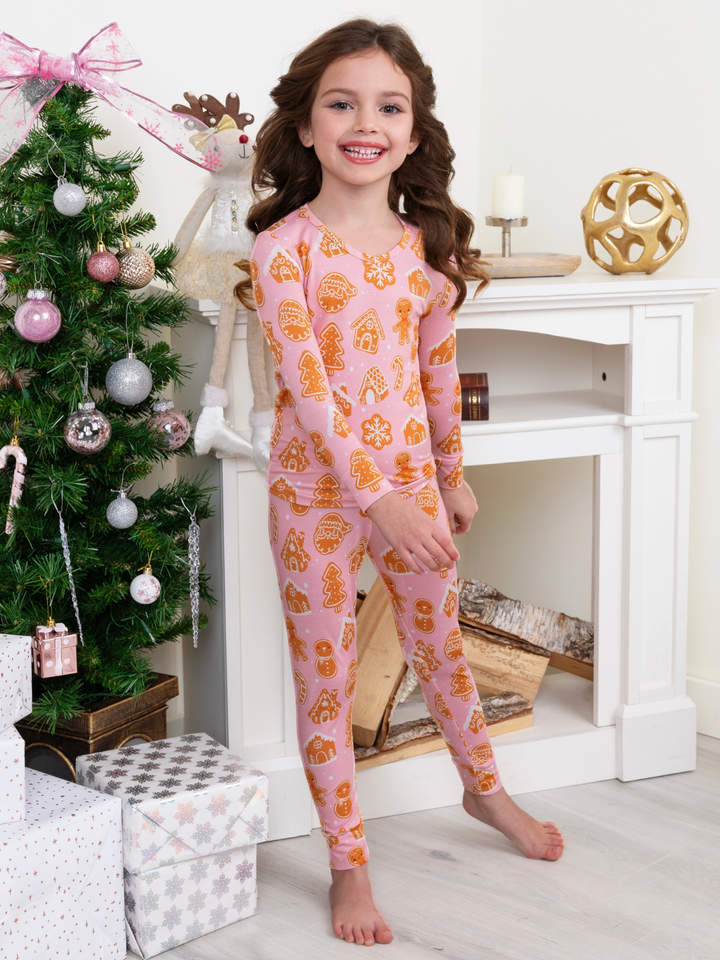 Mommy and Me Sugar and Spice Pink Gingerbread Pajama Set