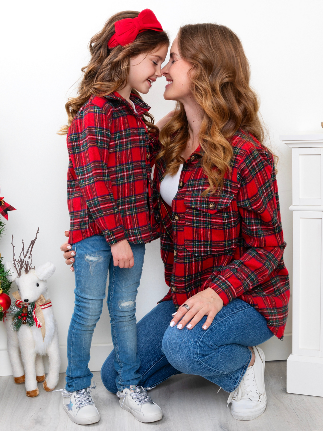 Mommy and Me Winter Plaid Flannel Shacket