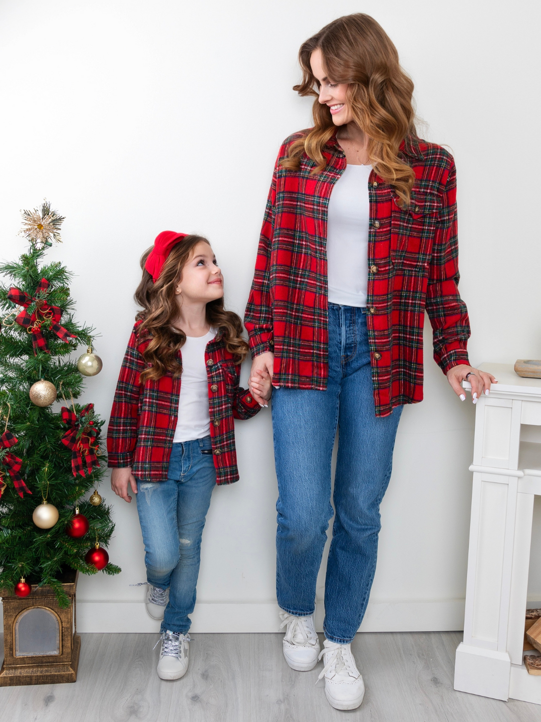 Mommy and Me Winter Plaid Flannel Shacket