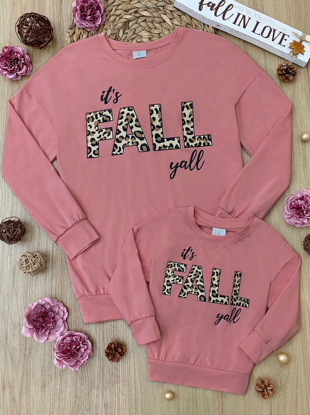 Mommy & Me Fall Tops | Matching Fall Leopard Print Pullover Sweatshirt