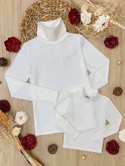 Mommy And Me Cream Long Sleeve Top