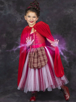 Girls Mary Sanderson Witch Tutu Costume Dress with Apron