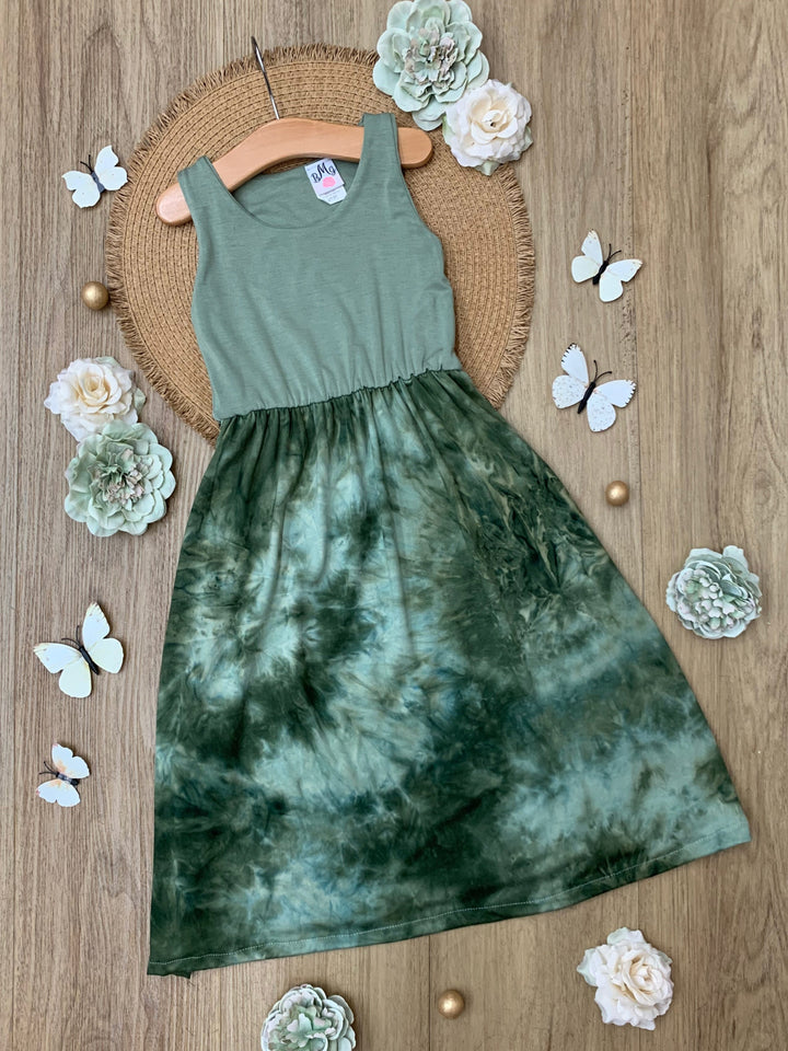 Mommy and Me Forest Glow Tie-Dye Maxi Dress