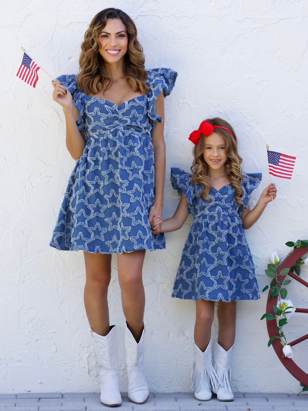 Mommy and Me Star-Spangled Charm Denim Dress